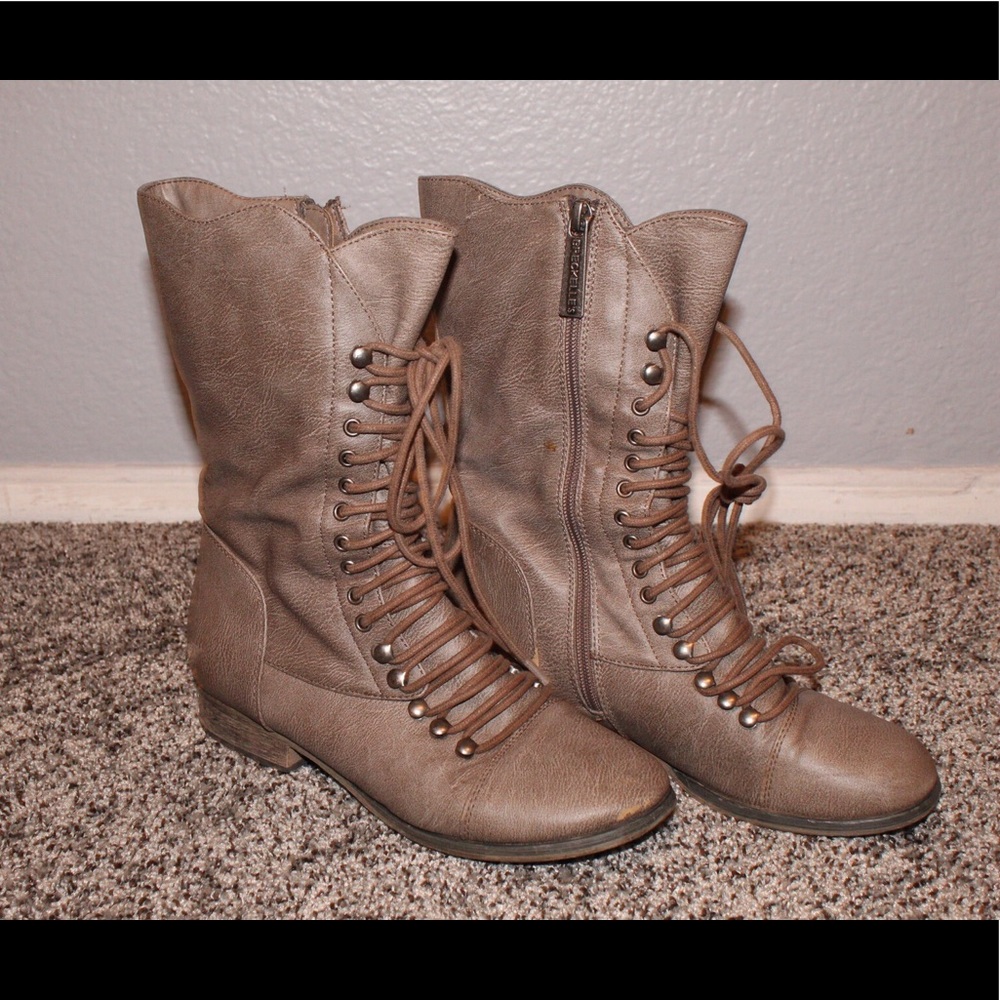 Tan Tall Combat boots!